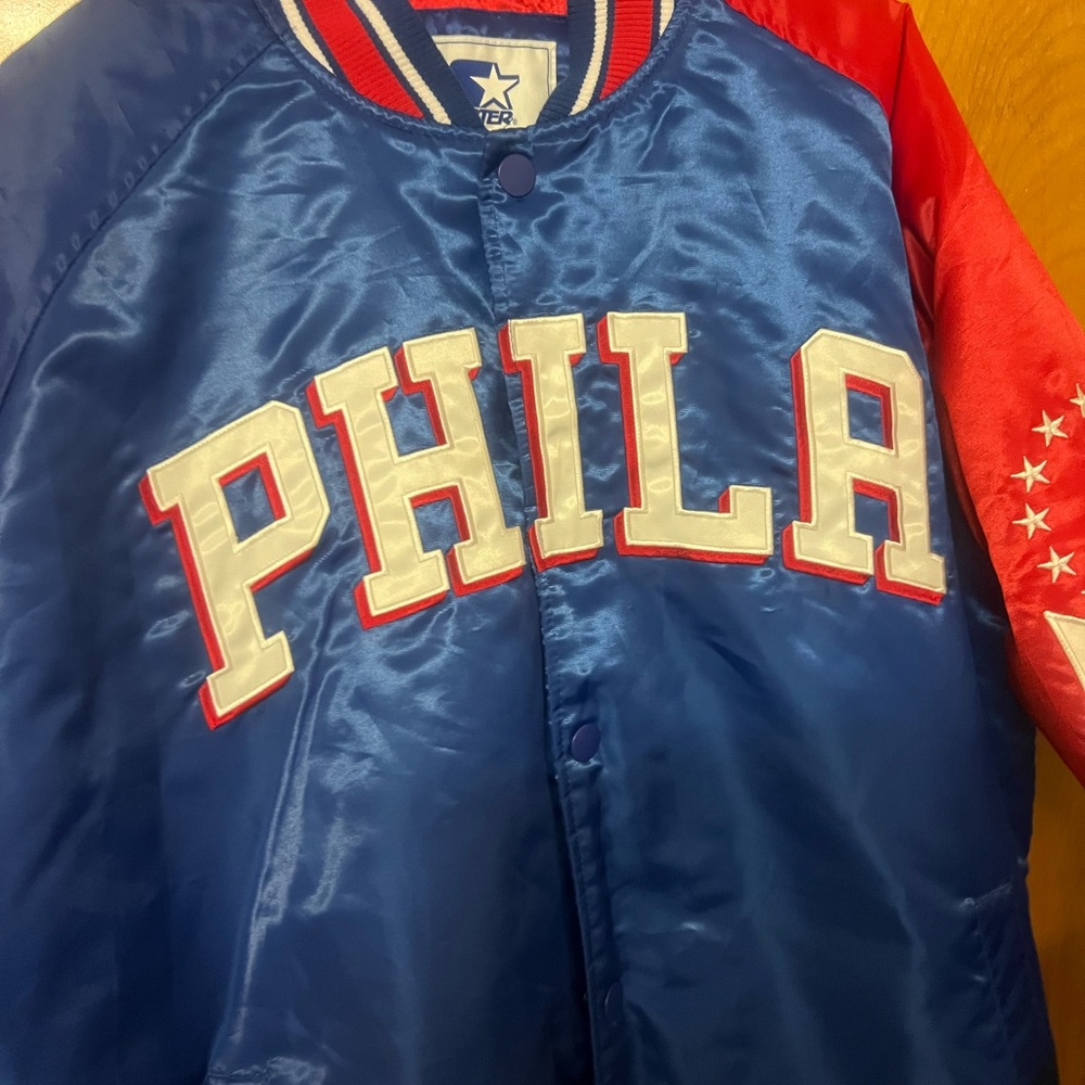 STARTER Blue and Red Bomber Jacket